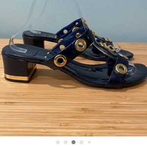 Tory Burch Black and Gold Sandals
